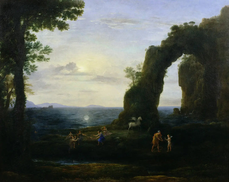 Persée ve mercan kaynağı ile kıyı manzarası - Claude Lorrain