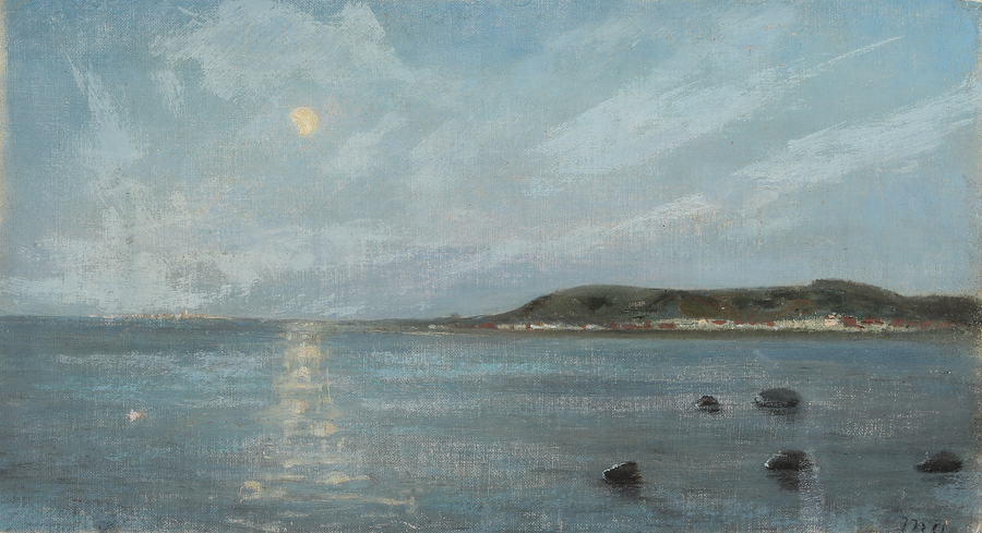 Ay ışığında deniz manzarası - Michael Peter Ancher
