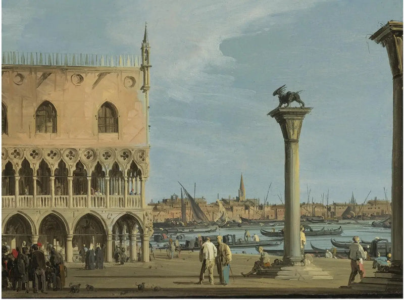 Canaletto - Dükler Sarayı'nın güneybatı köşesinden Piazzetta manzarası