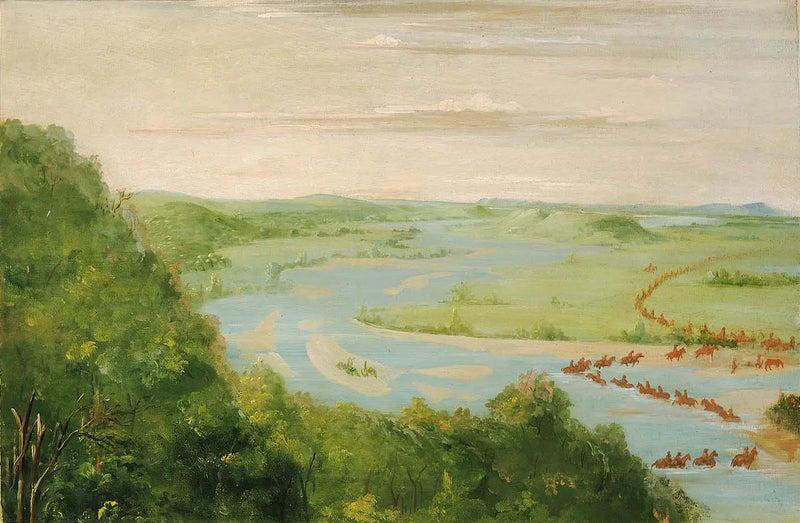 Kanada Nehri Manzarası, Dragoons Crossing - George Catlin