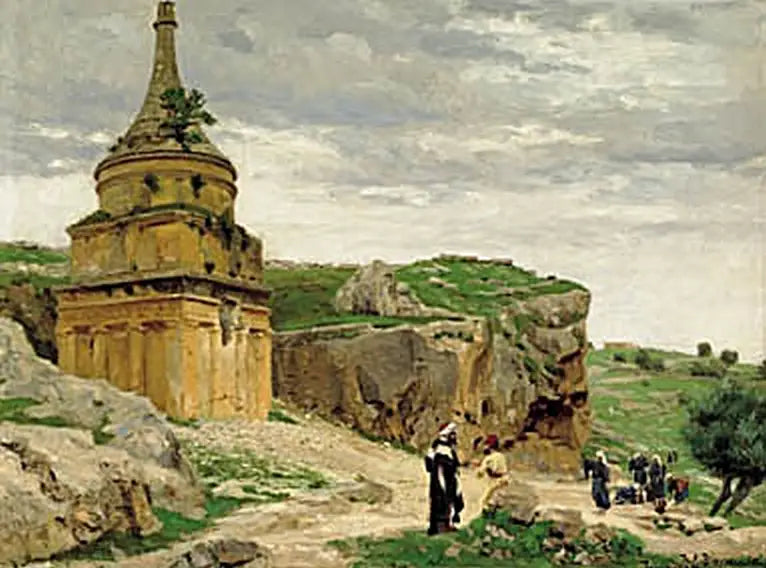 Yahuda Vadisi ve Absalom'un Mezarını Gösteren Manzara, Kudüs Yakınlarında. - H. A. Brendekilde