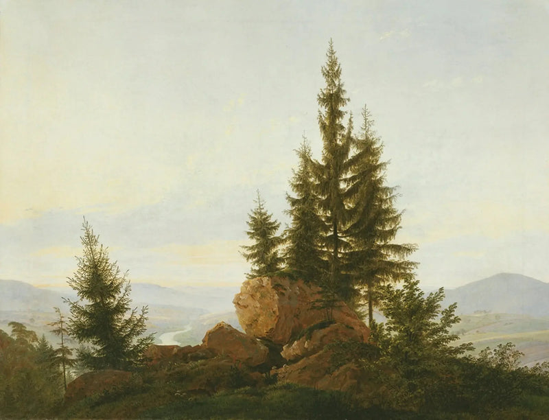 Elbe Vadisi Manzarası - Caspar David Friedrich