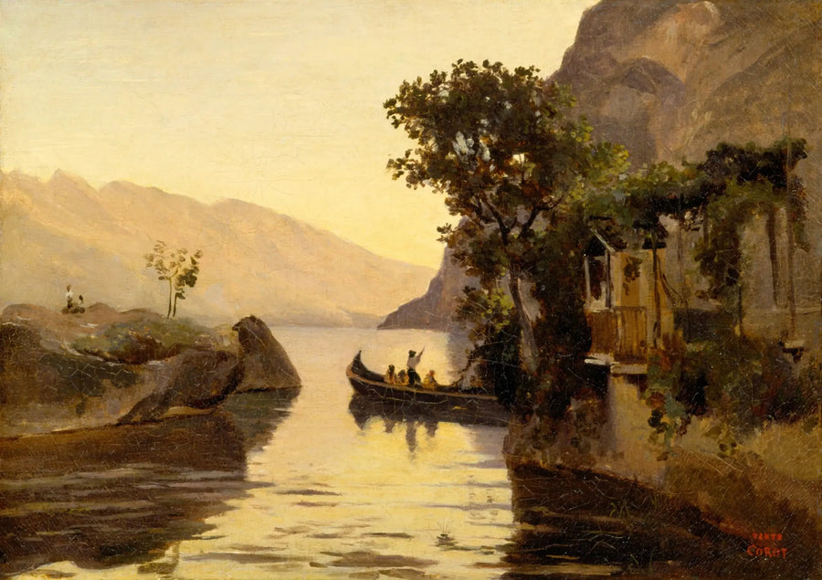 Riva Manzarası, İtalyan Tirolu - Jean-Baptiste Camille Corot