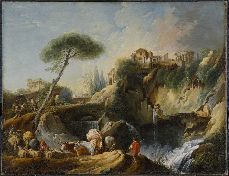 Vesta Tapınağı ile Tivoli Manzarası - François Boucher
