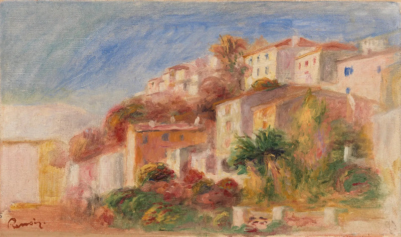 Posta Bahçesi'nden Manzara, Cagnes (Posta bahçesinden görülen köy, Cagnes) - Pierre-Auguste Renoir