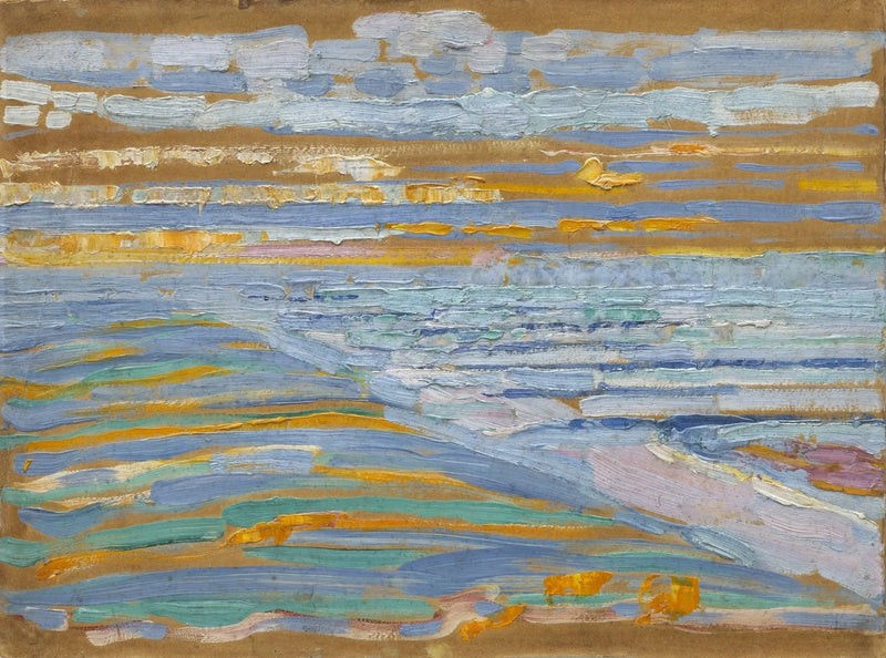 Kumulların üzerindeki manzara, plaj ve iskeleler, Domburg - Piet Mondrian