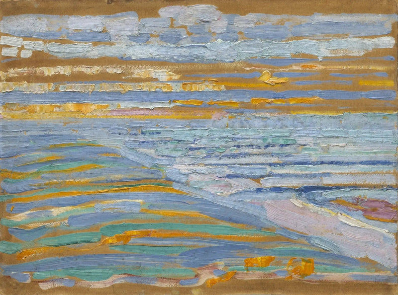 Kumulların üzerindeki manzara, plaj ve iskeleler, Domburg - Piet Mondrian