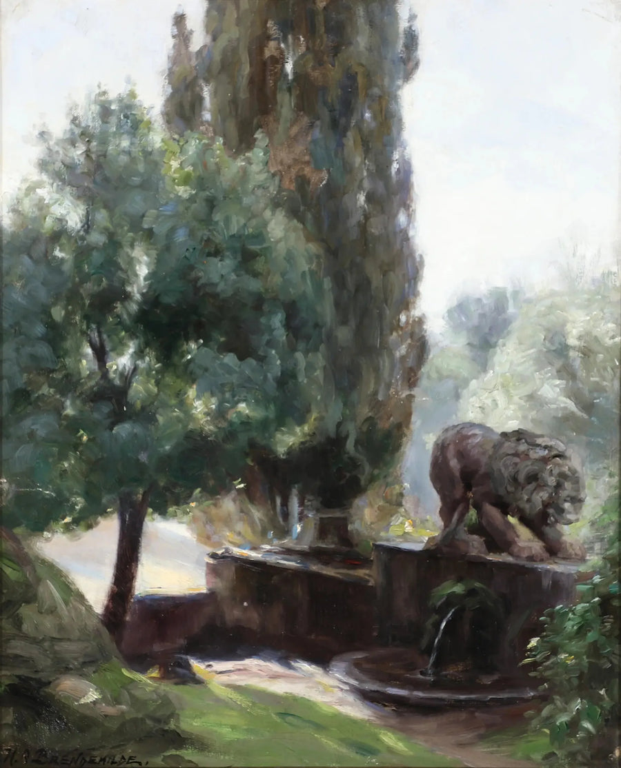 Villa Borghese bahçelerinden manzara. - H. A. Brendekilde