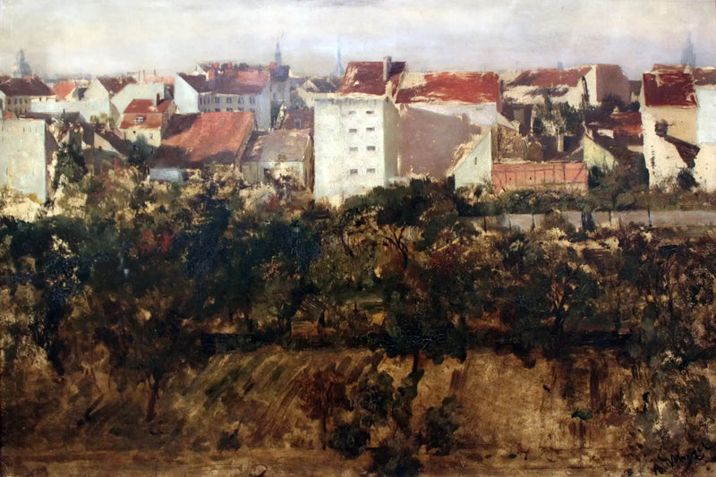 Arka Binaların Manzarası - Adolph von Menzel