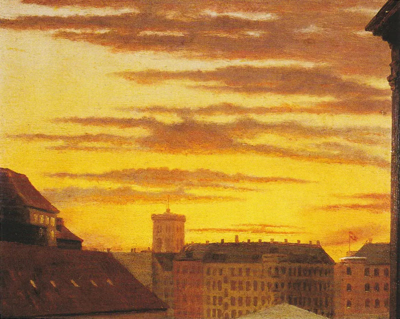 Havnegade çatılarının ve Nikolai Kulesi'nin manzarası - Peder Severin Krøyer