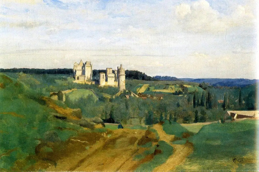 Pierrefonds Kalesi Manzarası - Jean-Baptiste Camille Corot