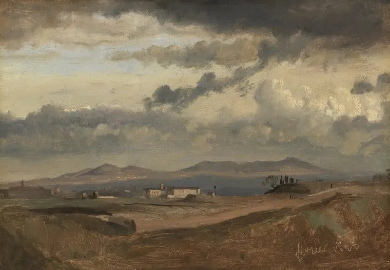Roma'daki Janicule üzerindeki Sant'Onofrio manastırının görünümü - Jean-Baptiste Camille Corot
