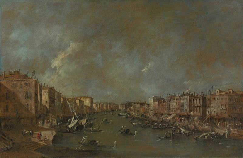 Rialto Köprüsü'nden Büyük Kanal Manzarası - Francesco Guardi