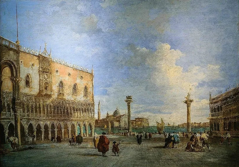 Venedik'teki Dükler Sarayı manzarası. - Francesco Guardi