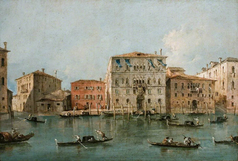 Venice Grand Kanalı'nda Palazzo Loredan dell'Ambasciatore manzarası - Francesco Guardi