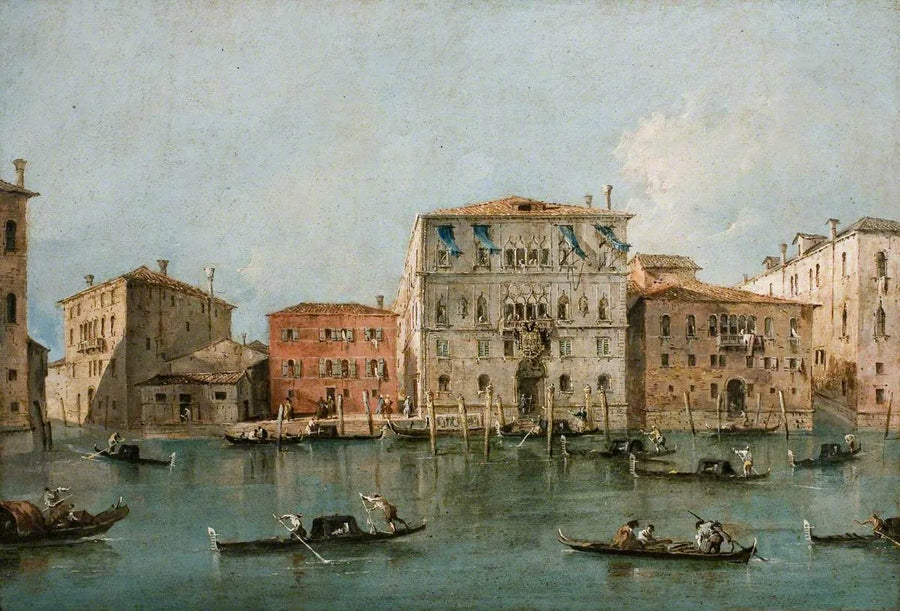 Venice Grand Kanalı'nda Palazzo Loredan dell'Ambasciatore manzarası - Francesco Guardi