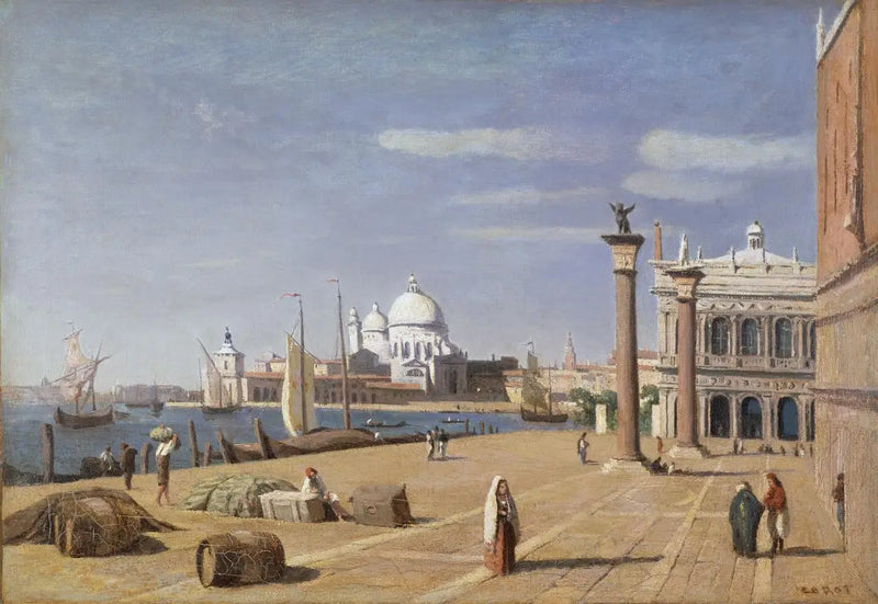 Schiavoni İskelesinden Manzara - Jean-Baptiste Camille Corot