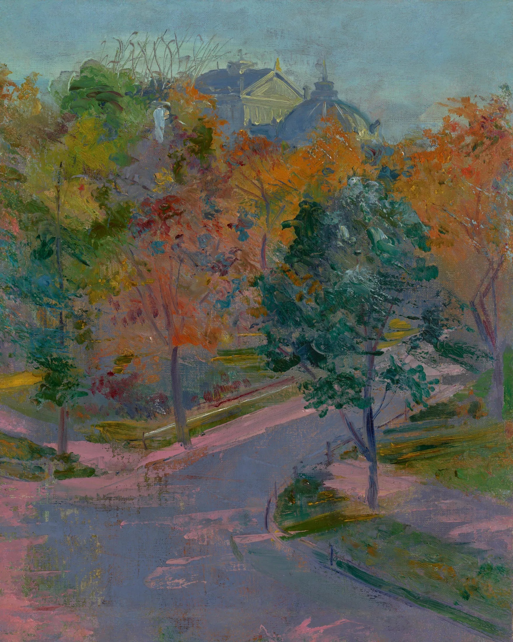 Vue du Théâtre municipal de Cracovie depuis la rue Zacisze - Stanisław Wyspiański image 1 reproduction de peinture à l’huile
