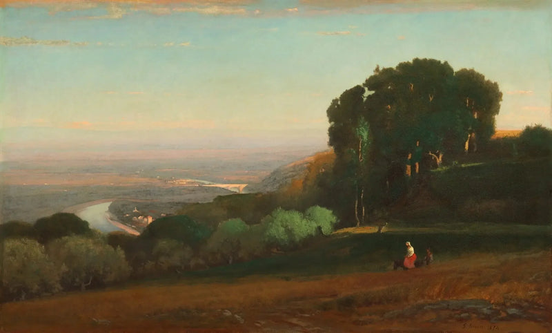 Perugia yakınlarındaki Tiber Nehri manzarası - George Inness