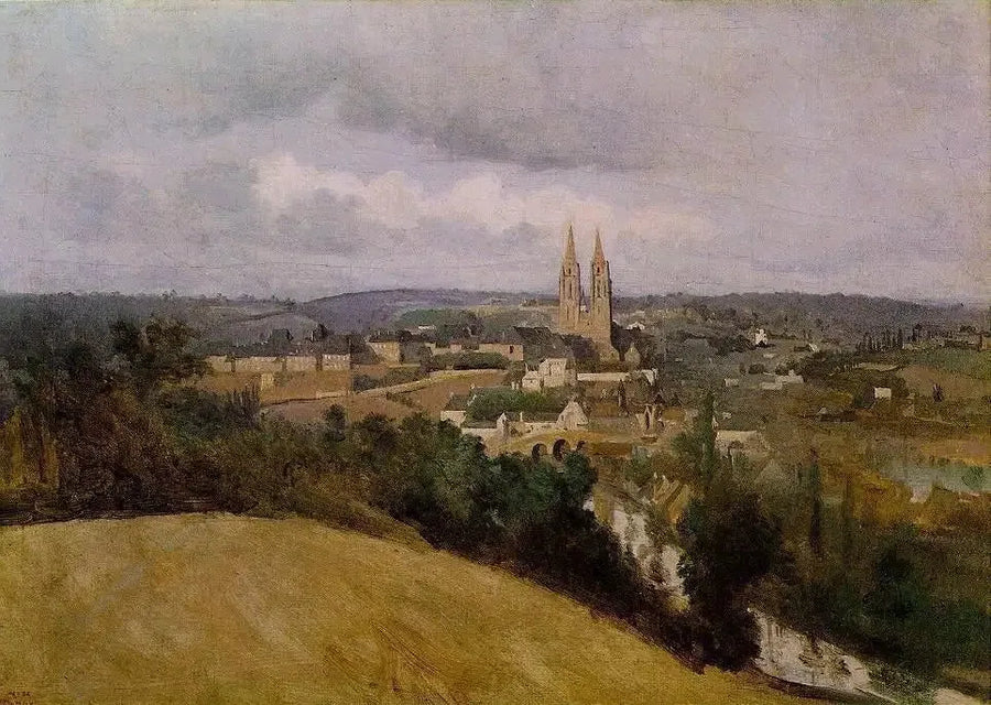 Saint-Lô şehrinin genel görünümü - Jean-Baptiste Camille Corot