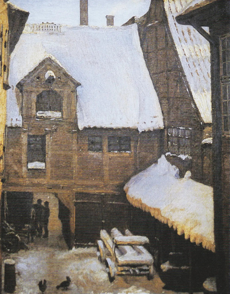 Mikkel Vibe'nin evinde kış manzarası (aynı zamanda Sigvert Grubbe Evi olarak da bilinir) Strandgade, Christianshavn, Kopenhag. - Peder Severin Krøyer