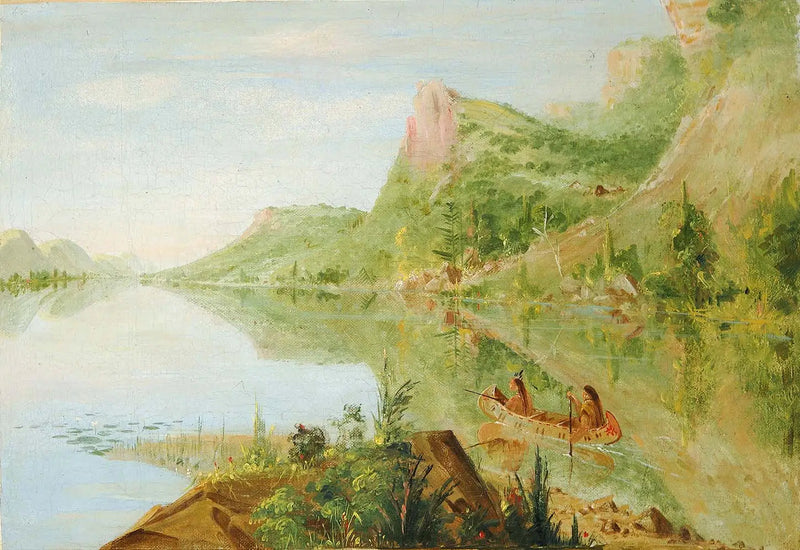 Wisconsin Nehri manzarası, Winnebago Shooting Ducks - George Catlin