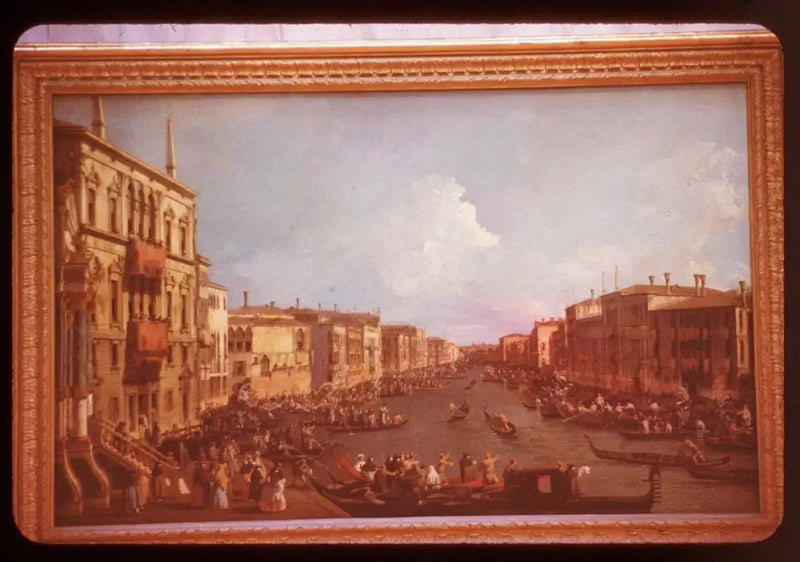 Palazzo Balbi'den Rialto Köprüsü'ne kadar Büyük Kanal manzarası, bir regatta sırasında - Canaletto