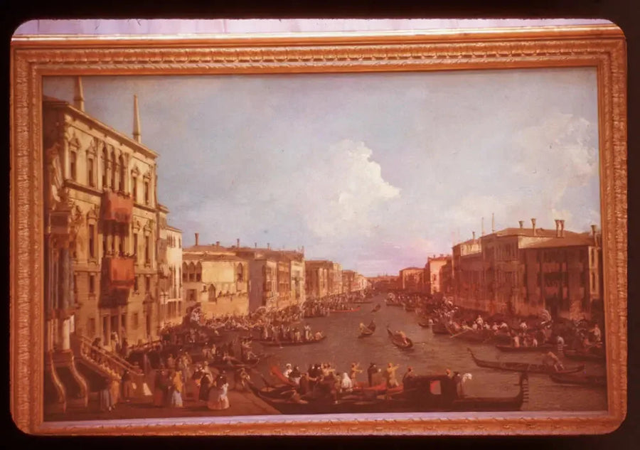 Palazzo Balbi'den Rialto Köprüsü'ne kadar Büyük Kanal manzarası, bir regatta sırasında - Canaletto