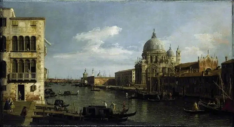Grand Kanal Manzarası: Santa Maria della Salute ve Dogana, Campo Santa Maria Zobenigo'dan - Canaletto