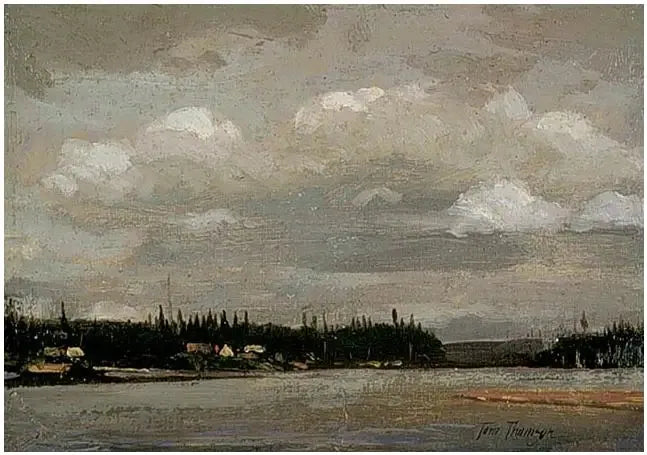 Bir Göl Manzarası: Evlerle Kıyı - Tom Thomson