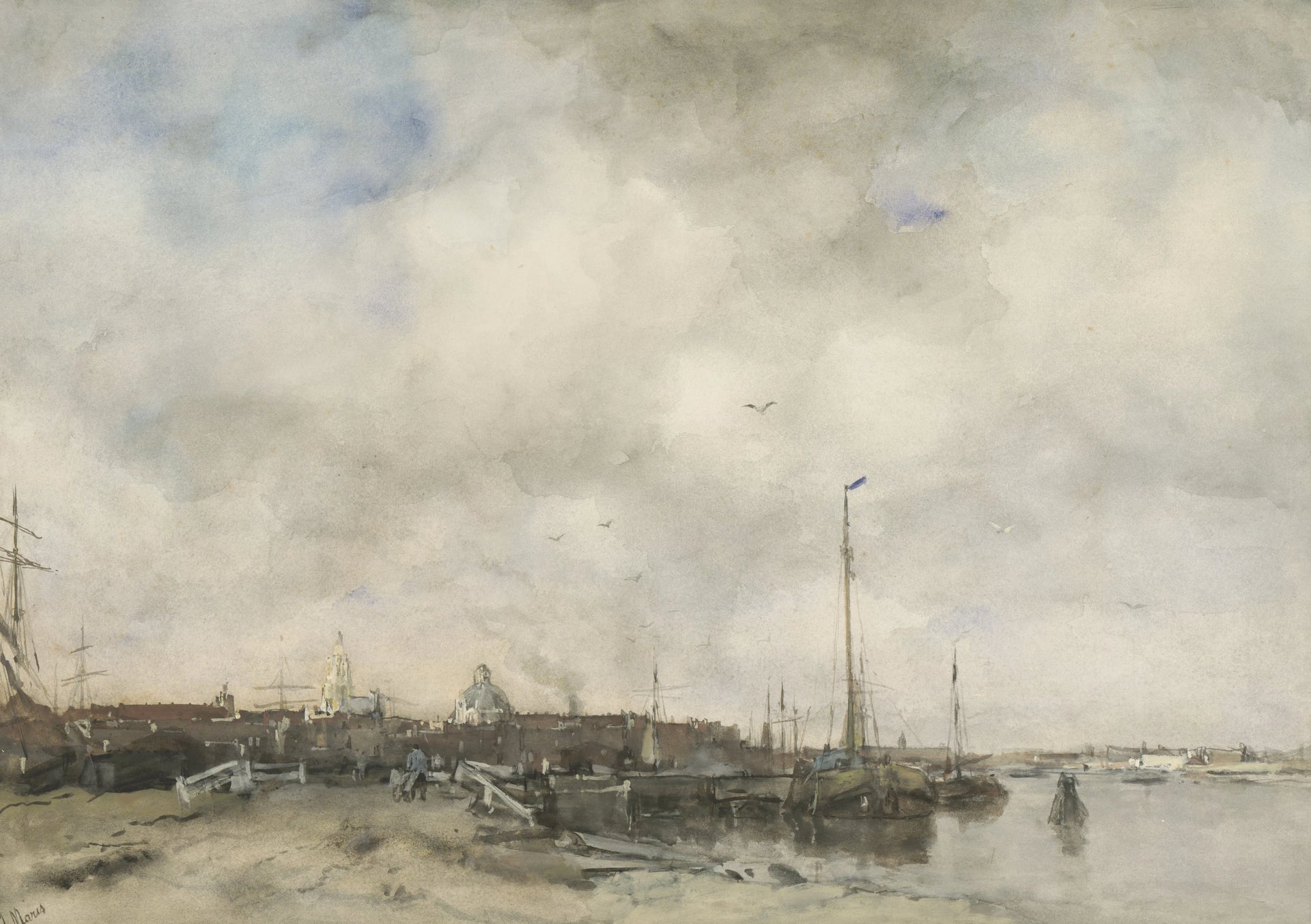 Vue d'une ville - Jacob Maris