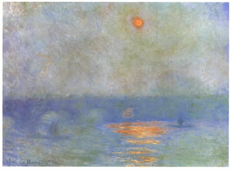 Waterloo Köprüsü: sis içinde güneş - Claude Monet