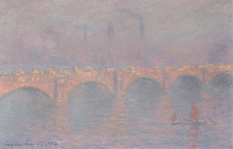 Waterloo Köprüsü, örtülü güneş - Claude Monet