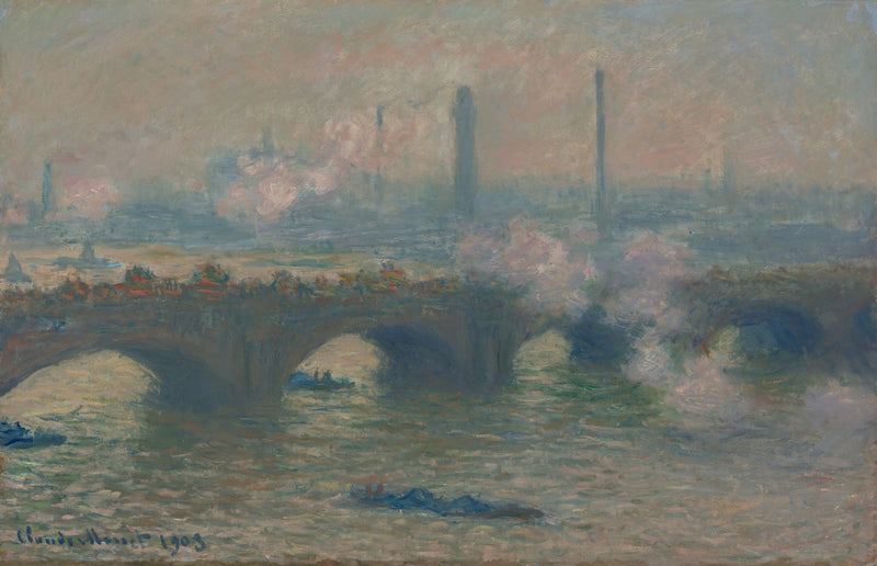 Waterloo Köprüsü, gri gün - Claude Monet