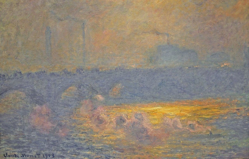 Waterloo Köprüsü, güneş ışığı etkisi ve dumanlar - Claude Monet