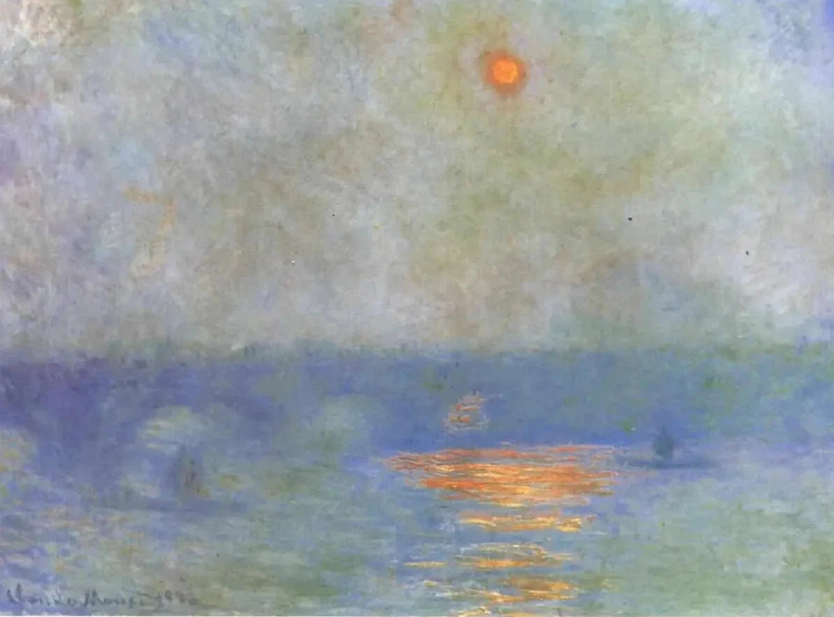 Waterloo Köprüsü: Sisteki güneş - Claude Monet