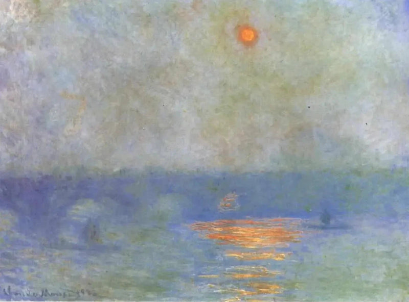 Waterloo Köprüsü: sis içinde güneş - Claude Monet