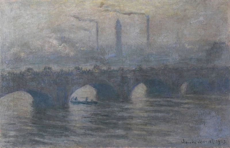 Waterloo Köprüsü, gri hava durumu W1562 - Claude Monet