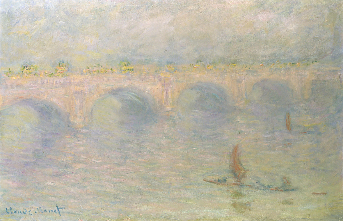 Waterloo Köprüsü, pastel ışık W1593 - Claude Monet