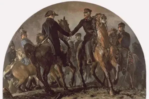 Wellington ve Blücher Waterloo Savaşı'nda - Adolph von Menzel