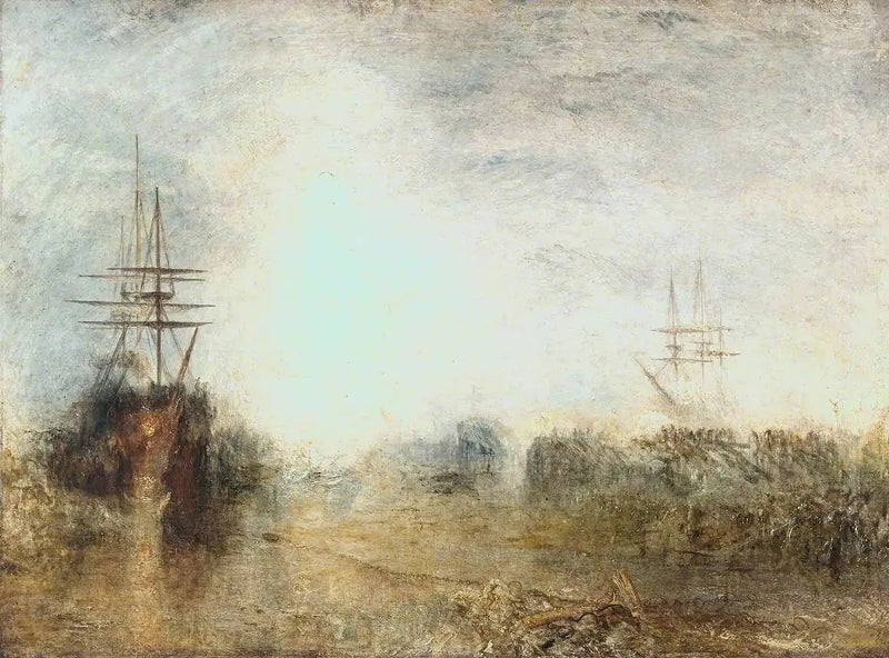 Balina Avcıları (Kaynar Yağ) Kusurlu Buzda Sıkışmış, Kendilerini Kurtarmaya Çalışıyor - J. M. W. Turner