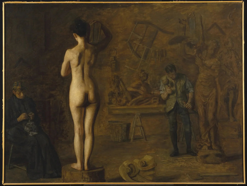 William Rush'un Schuylkill Nehri'nin alegorik figürünü heykelleştirmesi - Thomas Eakins