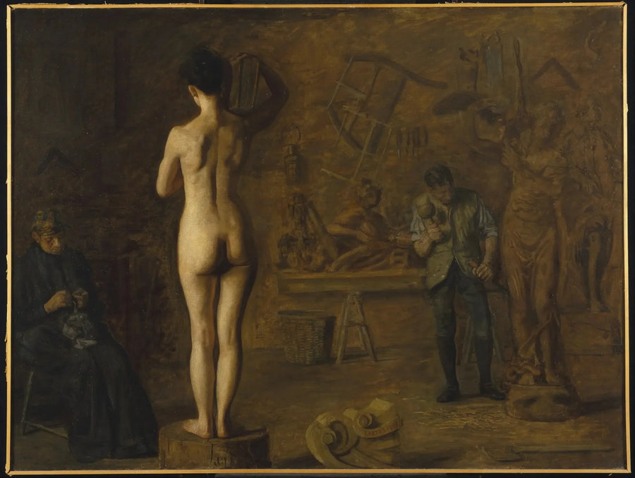 William Rush'un Schuylkill Nehri'nin alegorik figürünü heykelleştirmesi - Thomas Eakins