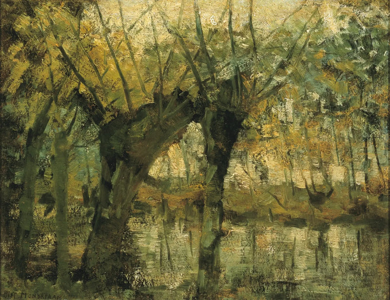 Söğüt Grove: Işık ve gölge etkisi - Piet Mondrian