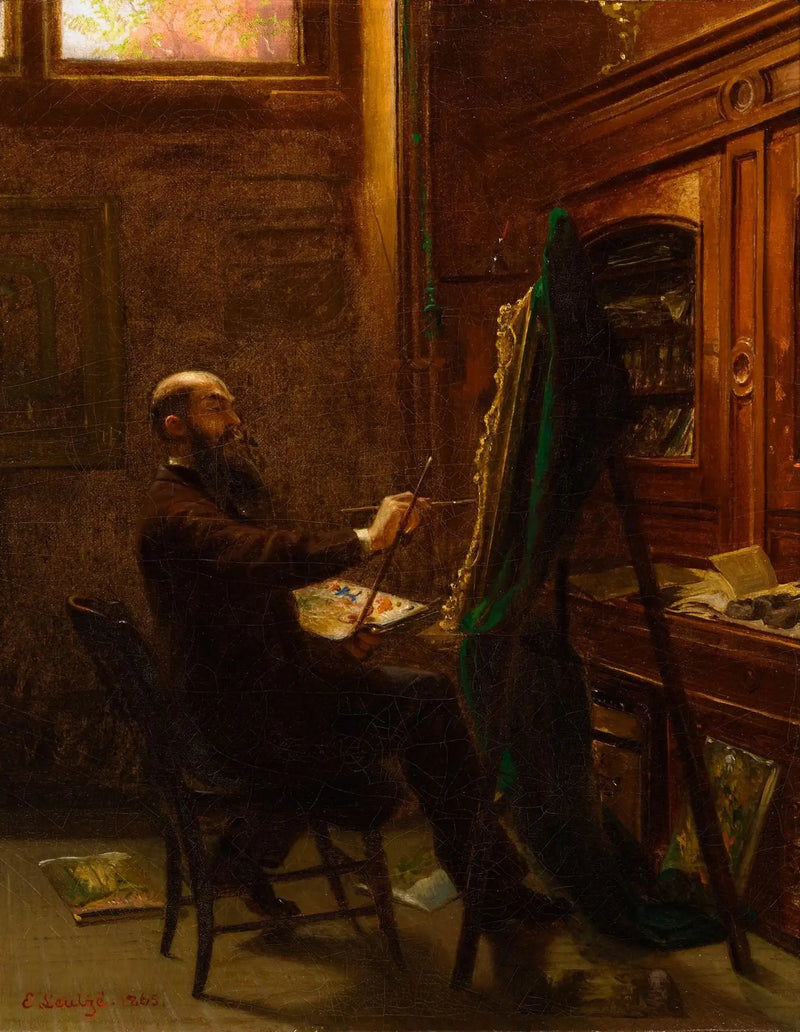 Worthington Whittredge Tenth Street stüdyosunda - Emanuel Leutze