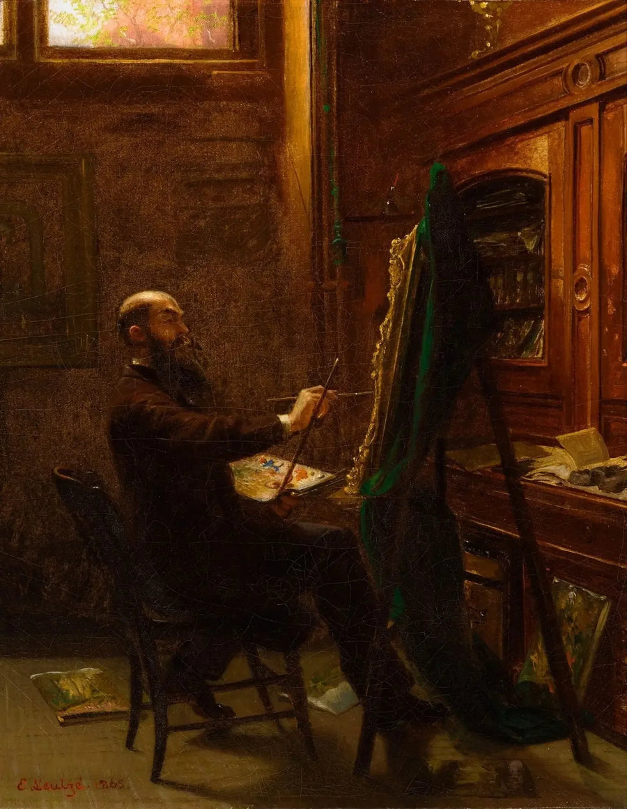 Worthington Whittredge Tenth Street stüdyosunda - Emanuel Leutze