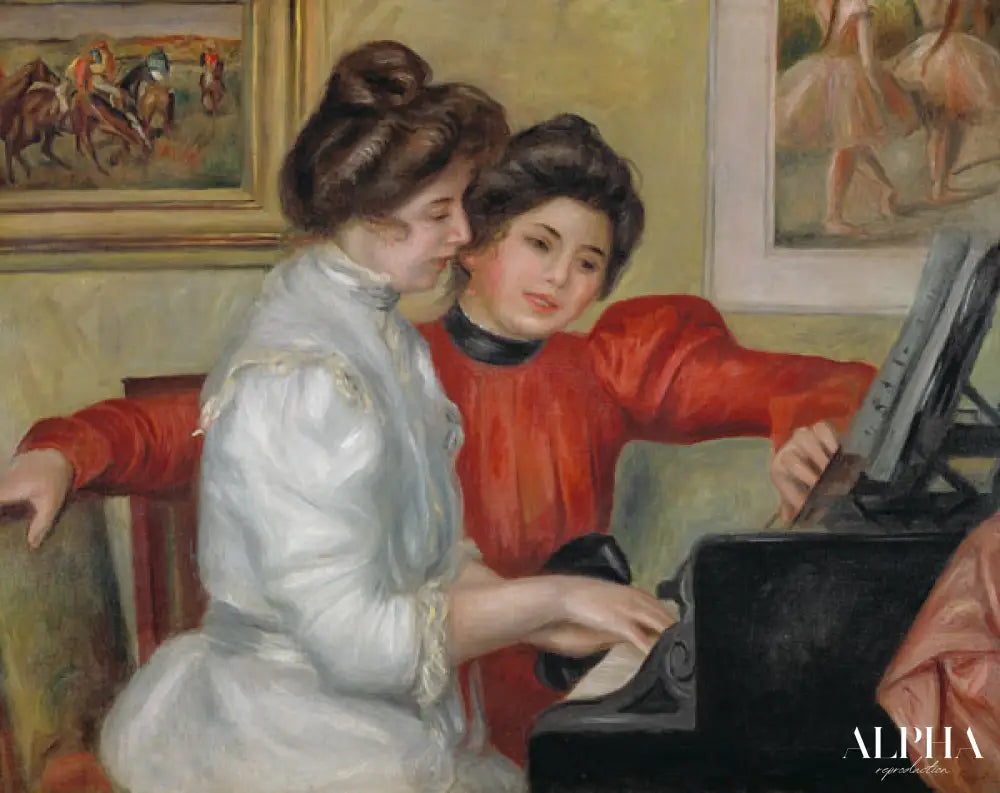 Yvonne et Christine Lerolle au piano - Pierre-Auguste Renoir - Reproductions de tableaux et peintures haut de gamme