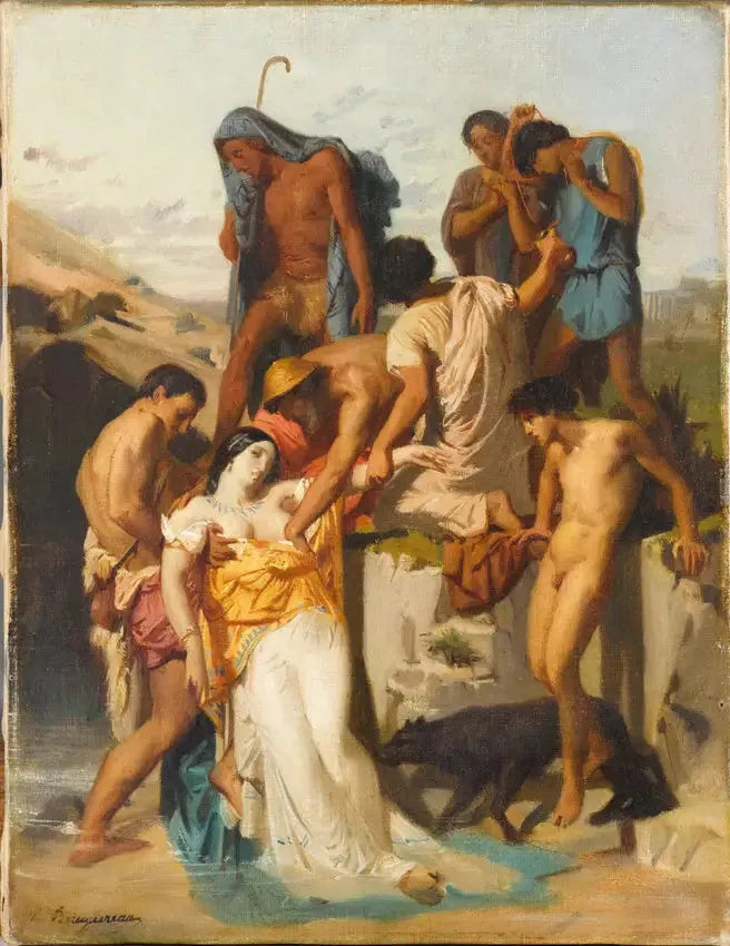 Çobanlar tarafından Arax Nehri kıyısında bulunan Zenobi - Bouguereau