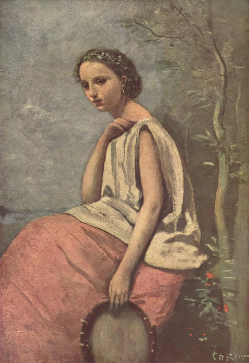 Zingara Basque Davuluyla - Jean-Baptiste Camille Corot